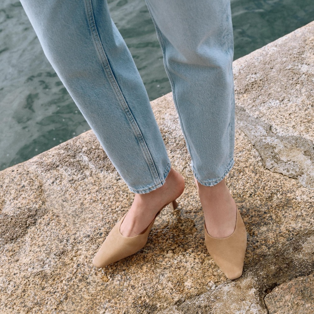 zara brown heeled mules